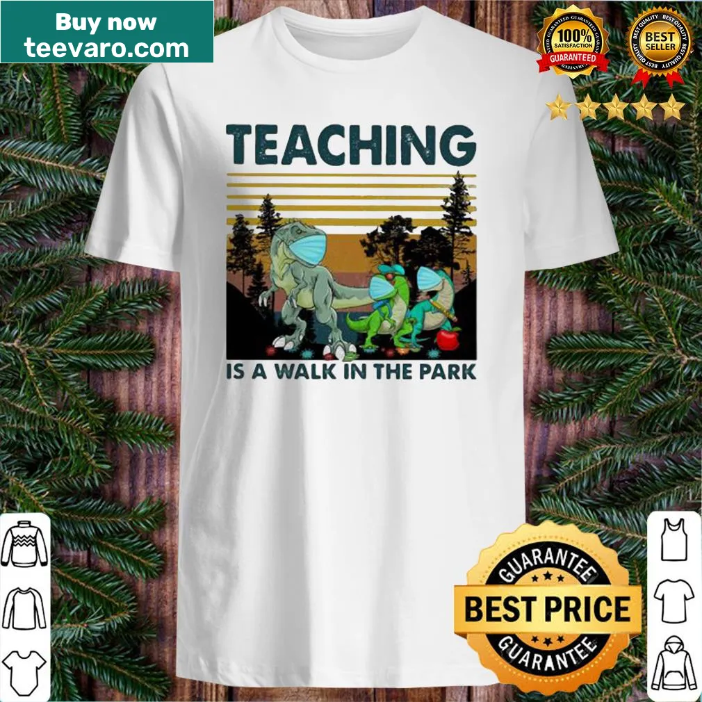 Vintage dinosaur-themed shirt about teaching and COVID-19