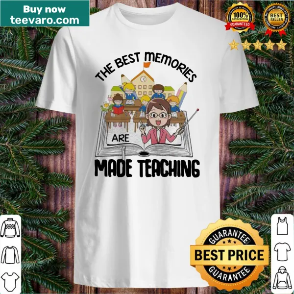 Teaching-themed shirt with the phrase about memories and books