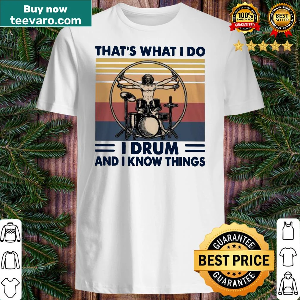 Vintage shirt with drum-related humor for musicians