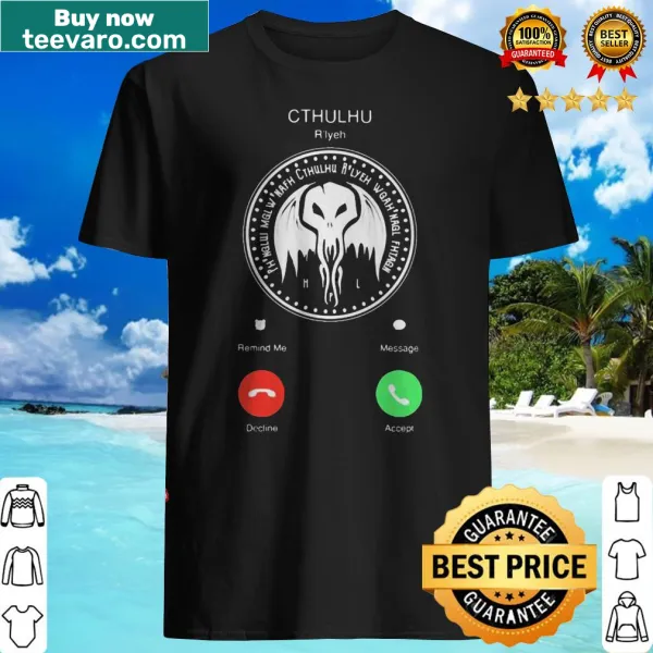 Shirt featuring Cthulhu design with a mysterious theme