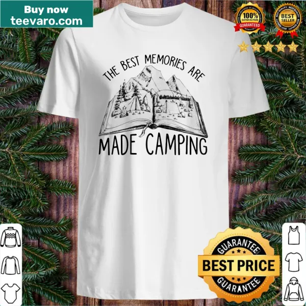 Camping shirt with nostalgic phrase about memories