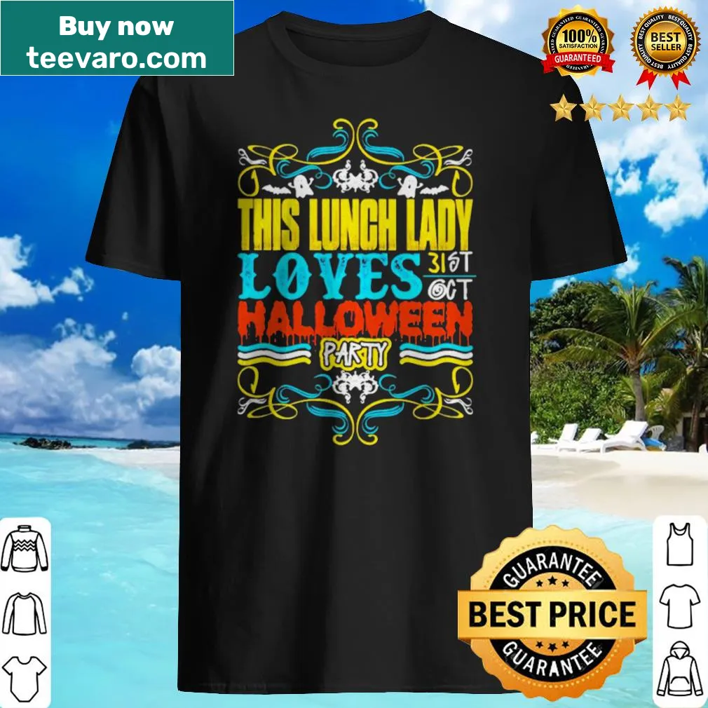 Halloween-themed shirt celebrating lunch ladies with festive text