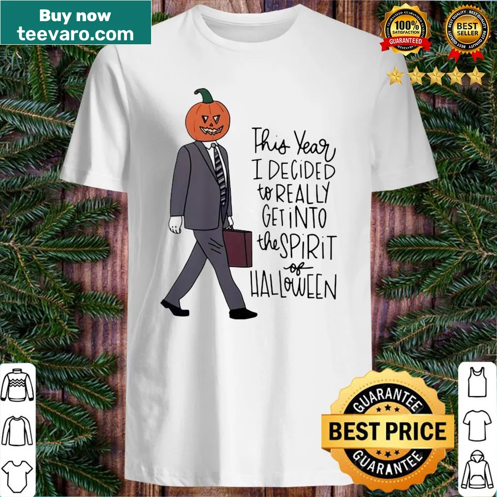 Halloween-themed shirt with the phrase about getting into the spirit