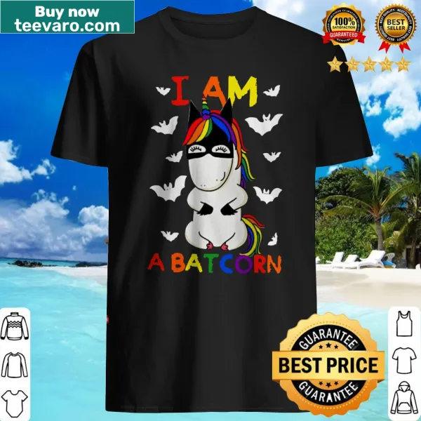 Cute unicorn shirt with the text I am a Batcorn