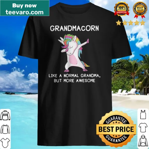 Cartoon unicorn dabbing labeled as Grandmacorn