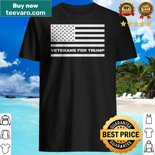 Veterans For Trump shirt featuring a white horizontal flag design