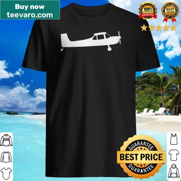 Airplane pilot t-shirt featuring a white taildragger graphic