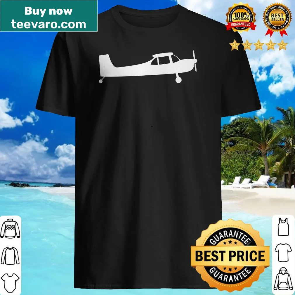 Airplane pilot t-shirt featuring a white taildragger graphic