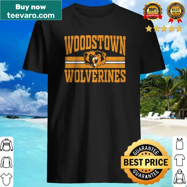 Woodstown high school shirt with Wolverines logo.