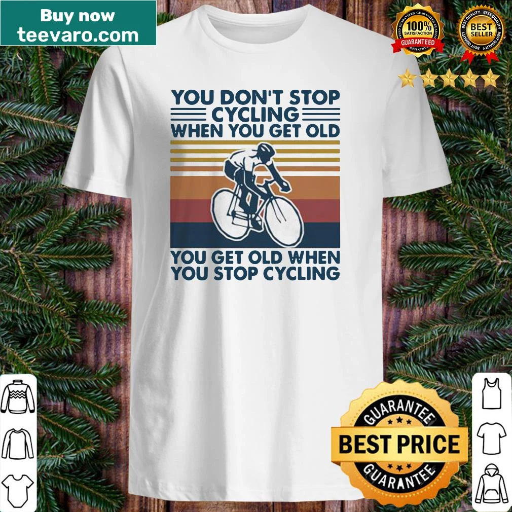 Vintage-style cycling shirt with an inspirational message about age