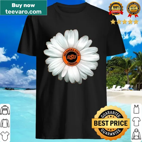 Oklahoma State Cowboys shirt featuring a daisy design and team logo