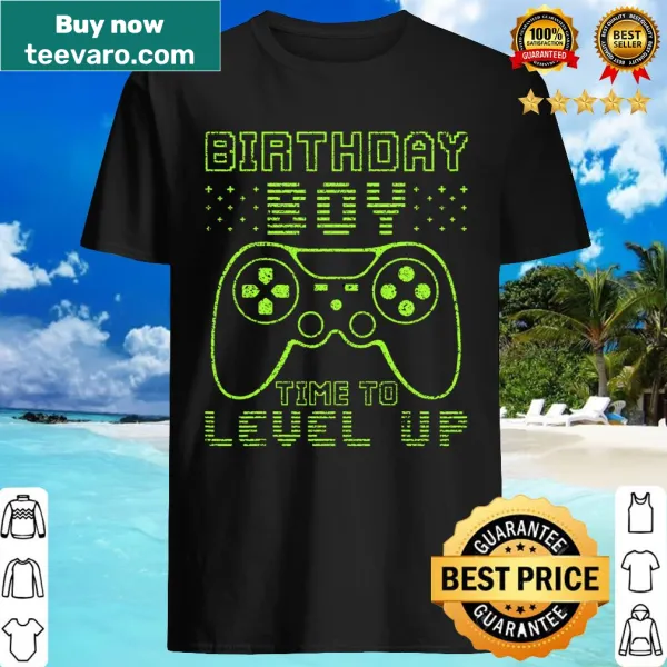 Playful gaming-themed birthday shirt for boys