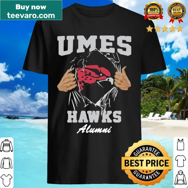 UMES Hawks Alumni shirt featuring bold text and hawk graphic