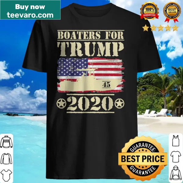 Vintage American flag design with Boaters For Trump slogan