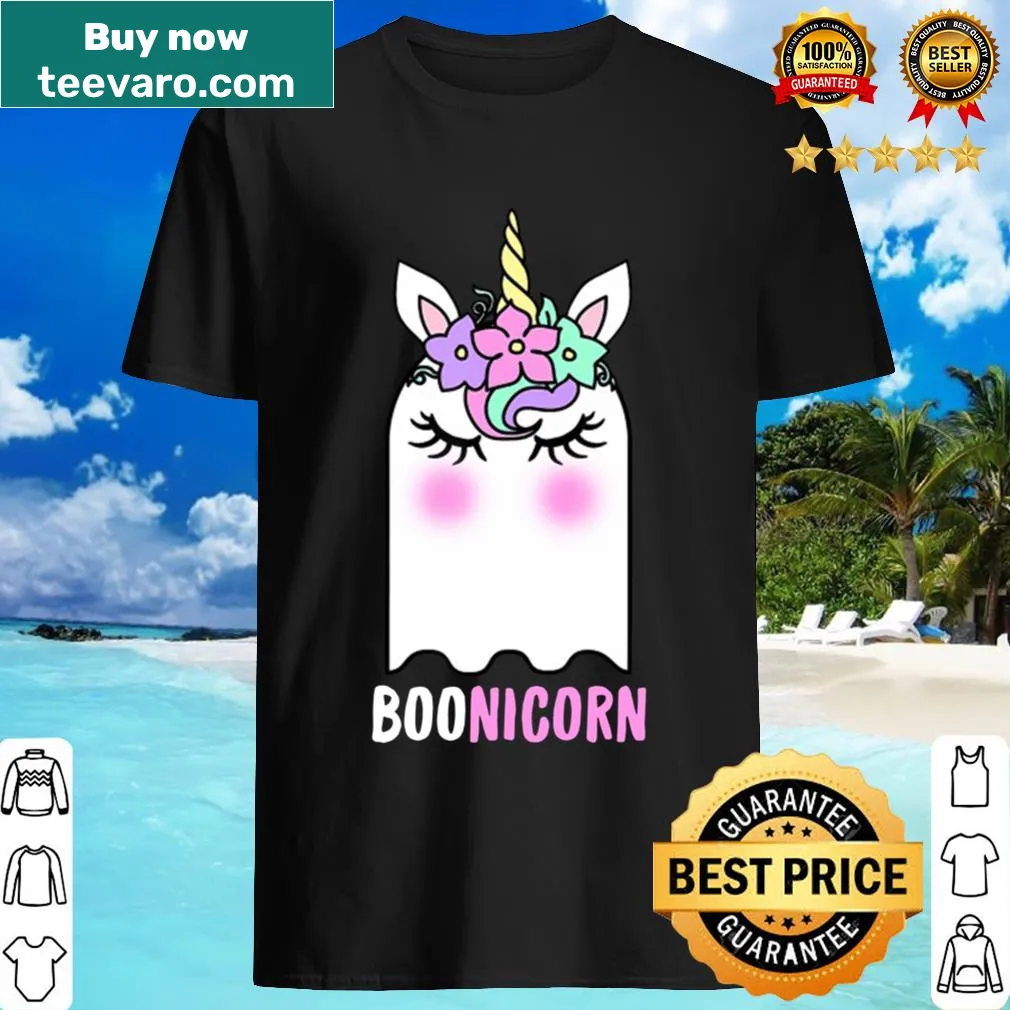 Cute Halloween shirt featuring a Boonicorn unicorn ghost.