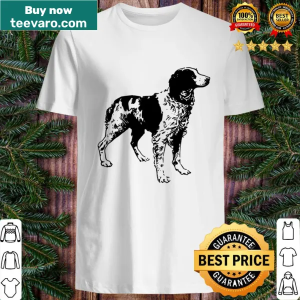 T-shirt featuring an illustration of a Brittany Spaniel dog