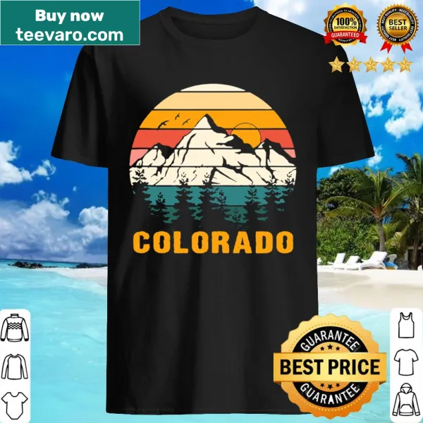 Retro mountain graphic shirt with vintage-style text for Colorado lovers