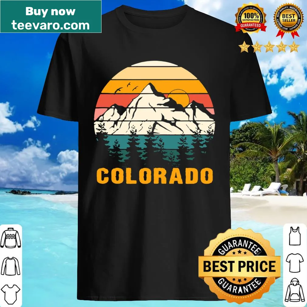 Retro mountain graphic shirt with vintage-style text for Colorado lovers
