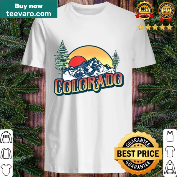 Vintage-style T-shirt featuring Colorado mountains graphic