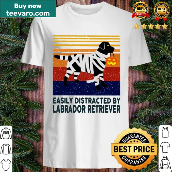 Vintage Halloween shirt with text about being distracted by Labradors