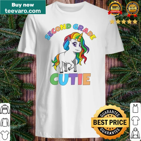 Unicorn graphic on a second-grade shirt for girls