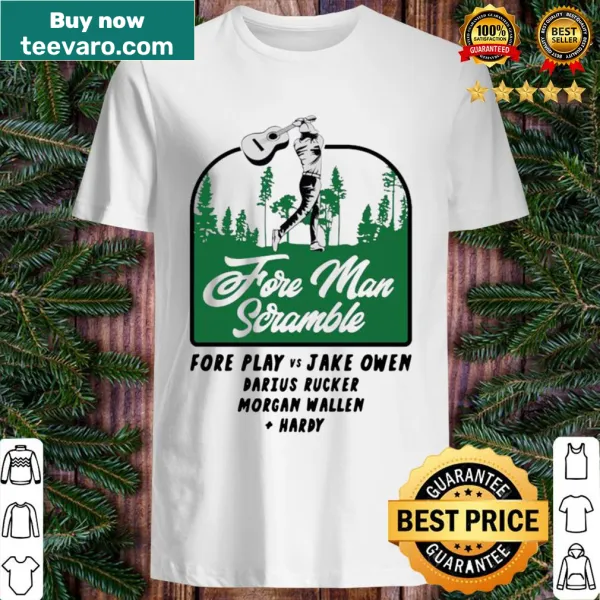Playful shirt featuring a humorous take on the phrase 'Fore Play' linked to country music