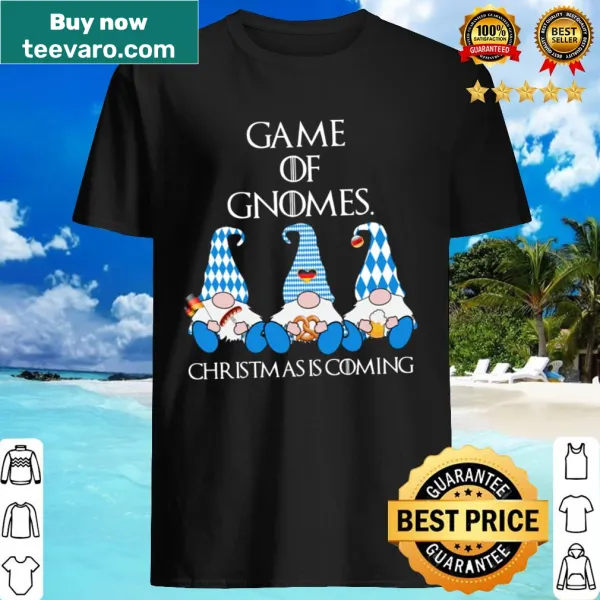 Christmas shirt featuring playful gnomes graphic