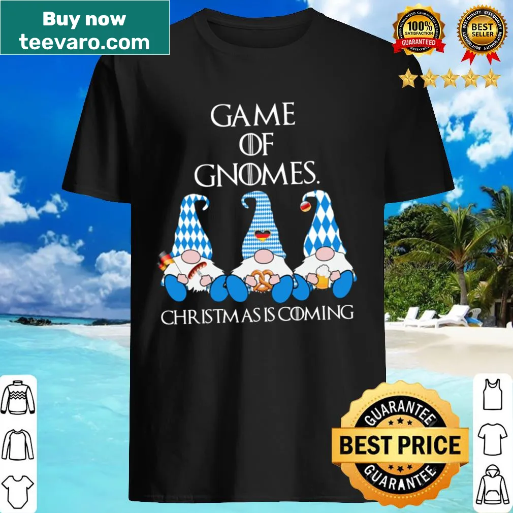 Christmas shirt featuring playful gnomes graphic