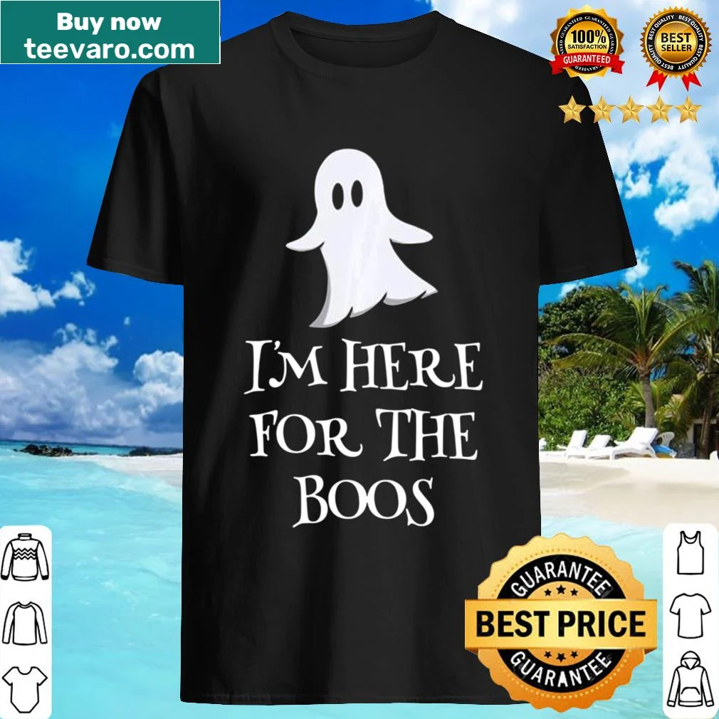 Cartoon ghost with 'I'm Here for the Boos' text