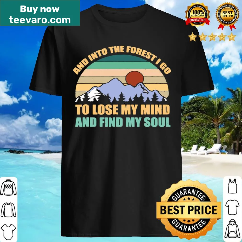 Nature-themed T-shirt featuring mountains and forests