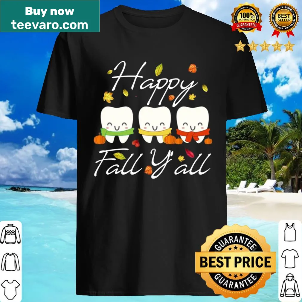 Funny dental hygiene t-shirt with autumn theme and graphics