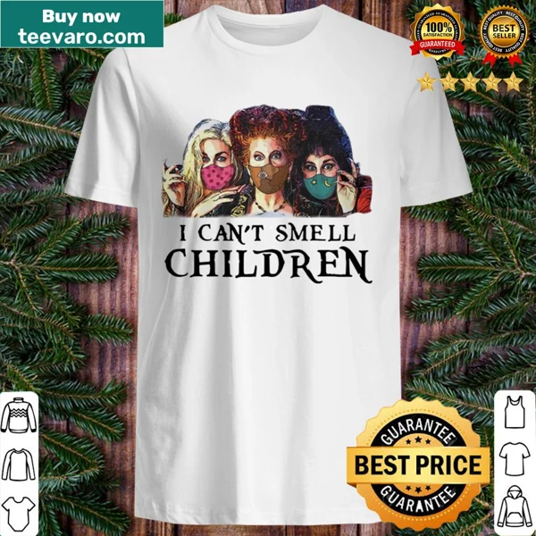 Humorous shirt featuring text from Hocus Pocus about smelling children