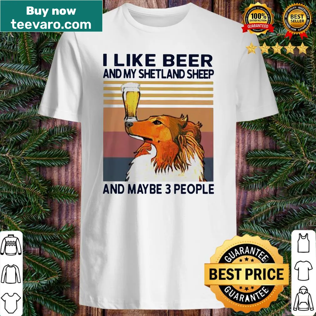 Vintage shirt featuring humorous text about beer and a Shetland sheep.