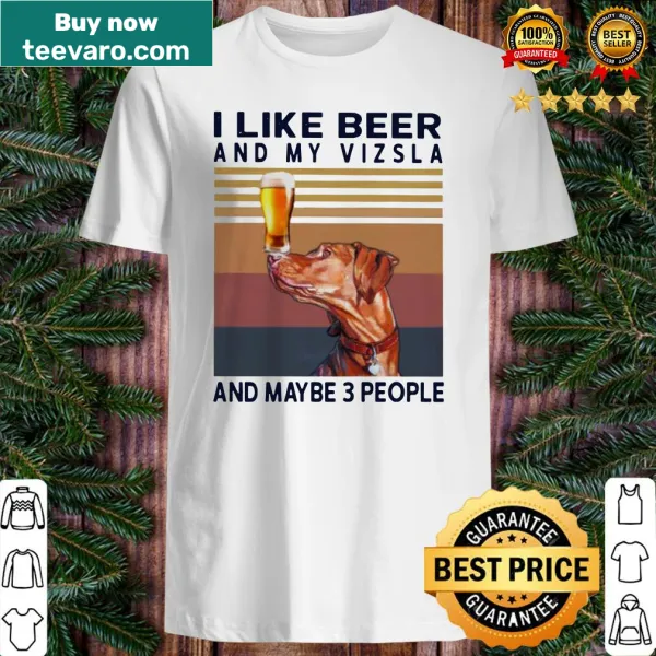 Vintage shirt featuring humorous text about beer and a Vizsla.