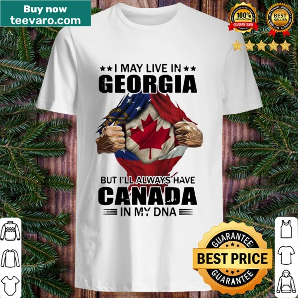 Text-based shirt about having Canadian roots while living in Georgia