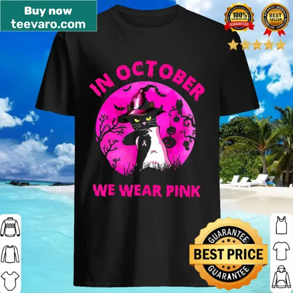Breast cancer awareness shirt for cat lovers, featuring a pink theme