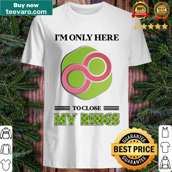 Fitness shirt with motivational text about closing activity rings