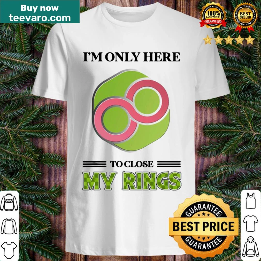 Fitness shirt with motivational text about closing activity rings