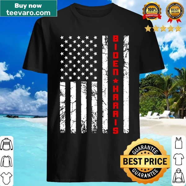 Vintage style Biden-Harris shirt with USA flag design
