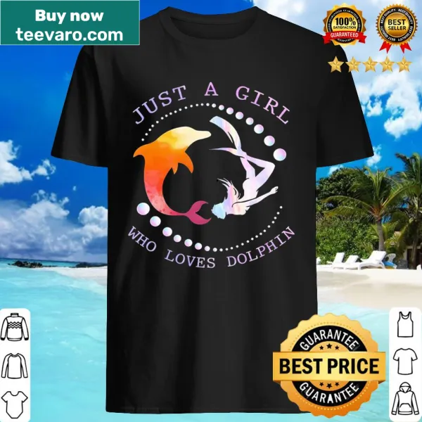 Cute shirt featuring a girl who loves dolphins