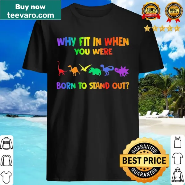 Cartoon dinosaur with text about standing out
