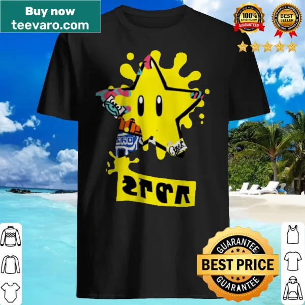Mario Splatfest themed graphic on gaming shirt
