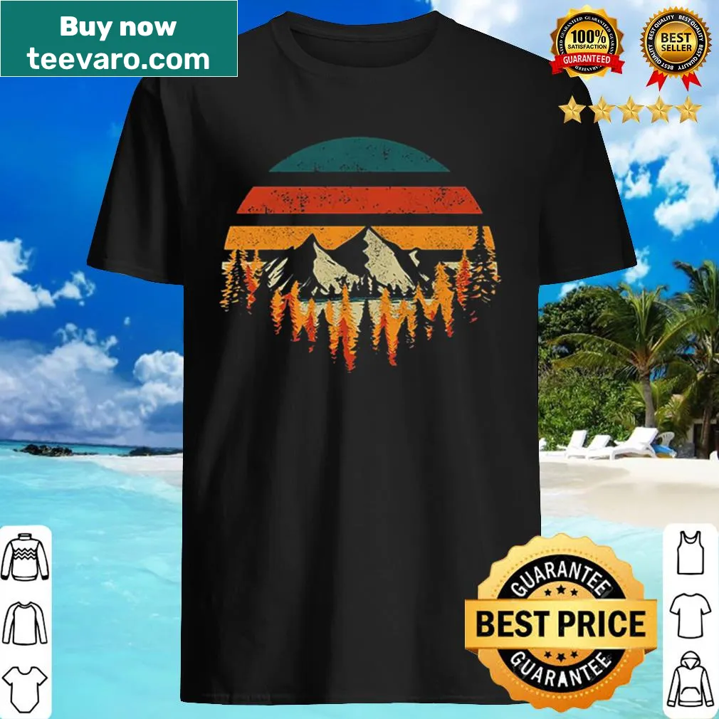 Mountain forest shirt featuring a vintage outdoor design
