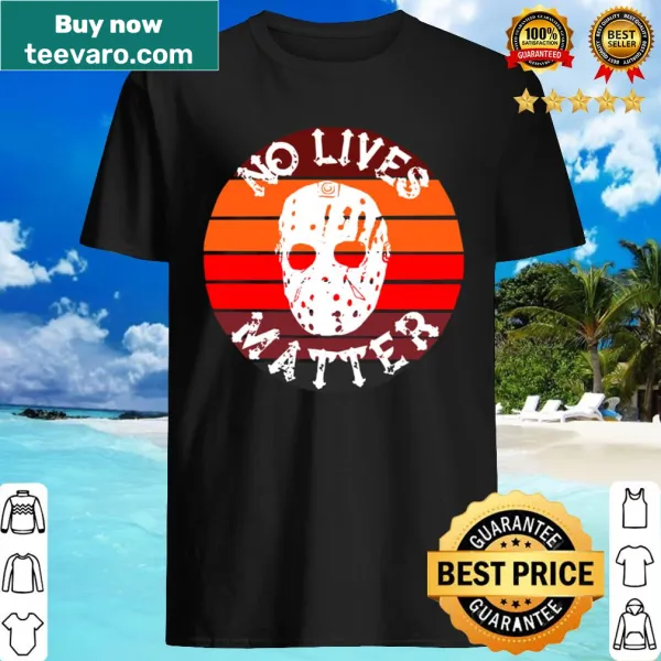 Retro Halloween shirt with horror mask and 'No Lives Matter' text.