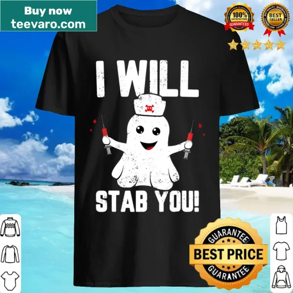Funny nurse ghost t-shirt with syringe and humorous text