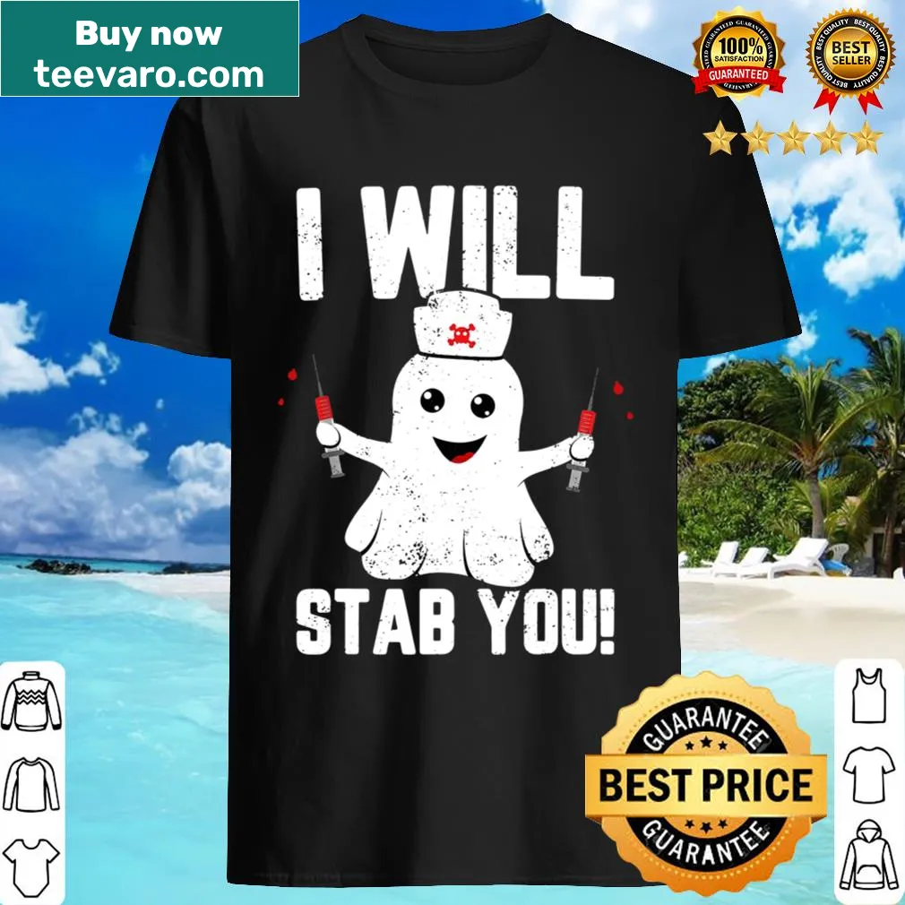 Funny nurse ghost t-shirt with syringe and humorous text