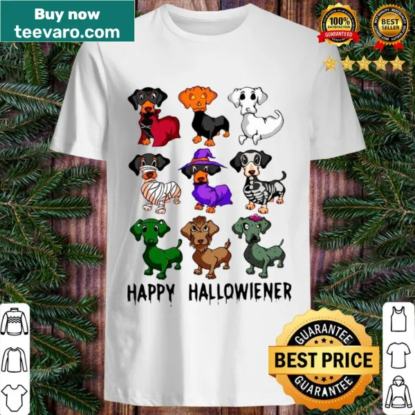 Halloween shirt featuring an adorable dachshund in costume