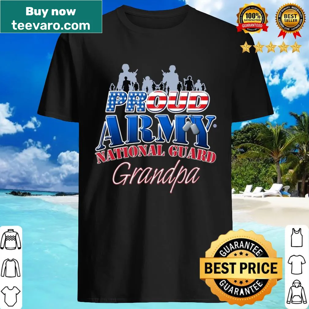 Shirt with a dog tag design for Army National Guard grandpas.