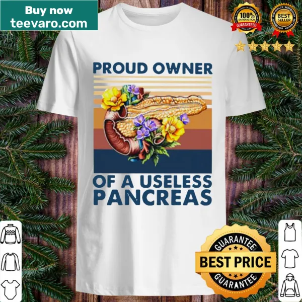 Vintage distressed shirt stating Proud Owner of a Useless Pancreas