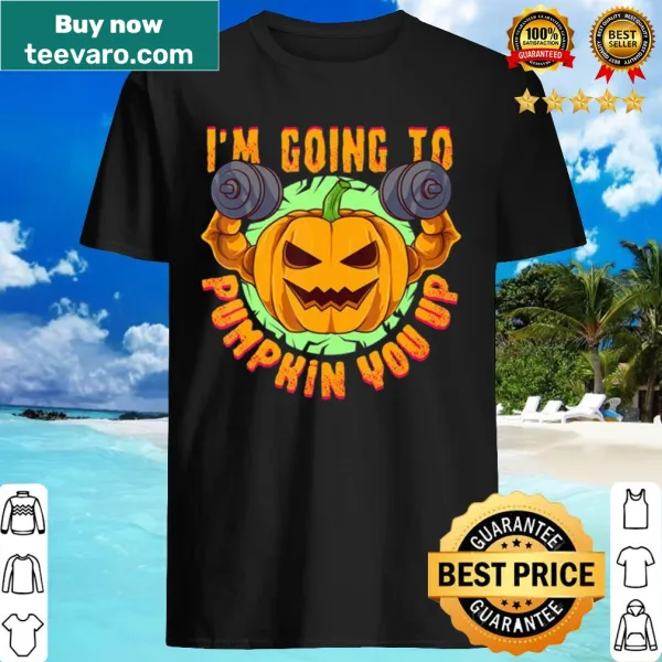 Funny shirt with Halloween pumpkin and workout theme